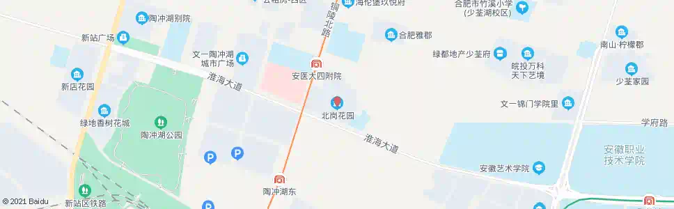 合肥北岗花园_公交站地图_合肥公交_妙搜公交查询2024