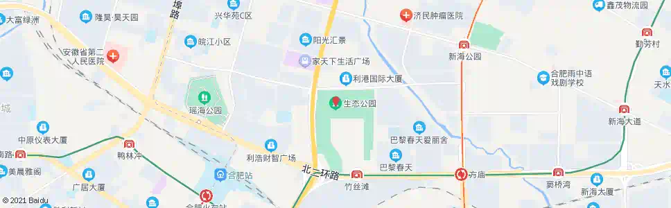 合肥生态公园_公交站地图_合肥公交_妙搜公交查询2024