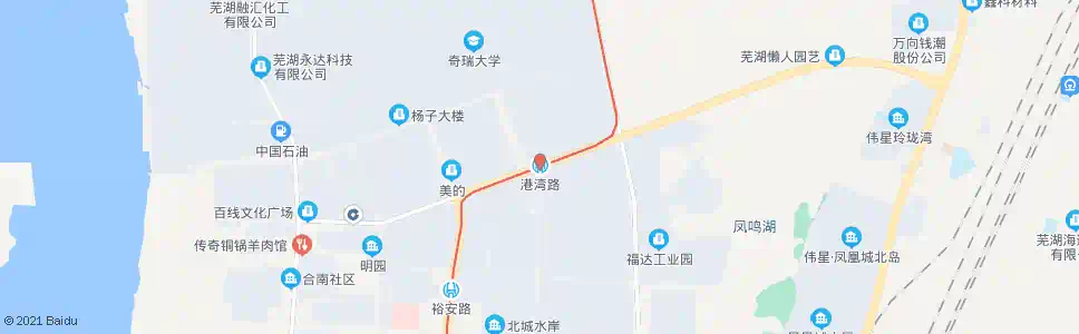 芜湖港湾路_公交站地图_芜湖公交_妙搜公交查询2024