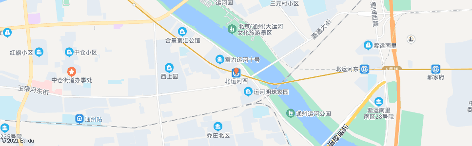 北京北运河西站_公交站地图_北京公交_妙搜公交查询2024