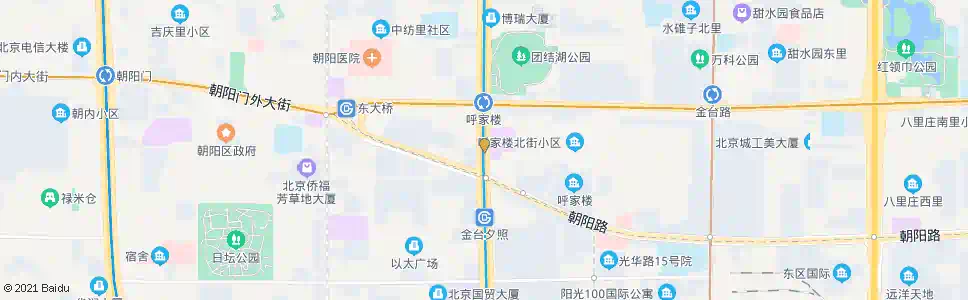 北京呼家楼北_公交站地图_北京公交_妙搜公交查询2024