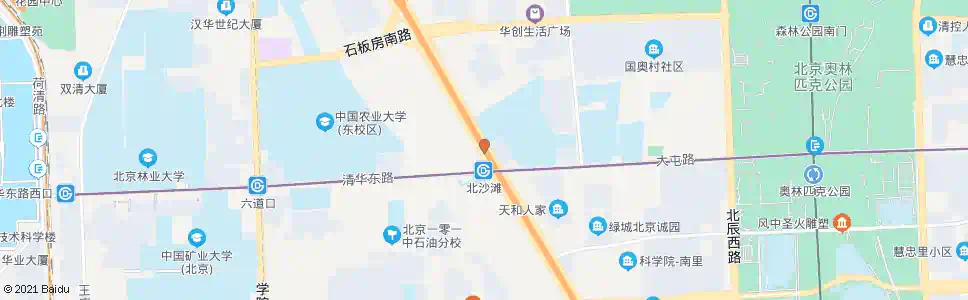 北京北沙滩桥北_公交站地图_北京公交_妙搜公交查询2024