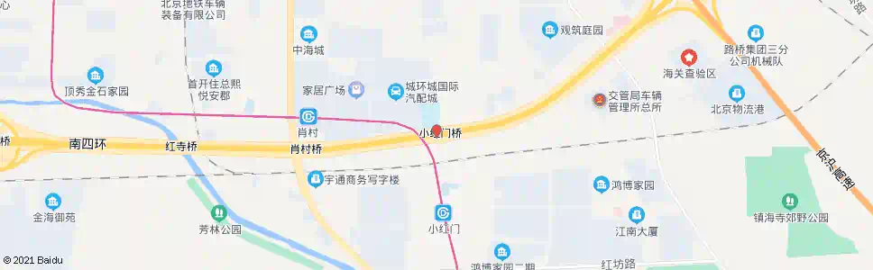 北京小红门桥_公交站地图_北京公交_妙搜公交查询2024