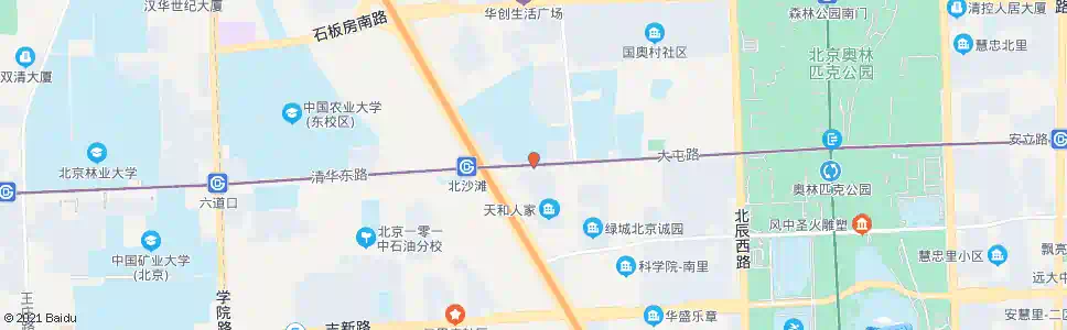 北京北沙滩桥东_公交站地图_北京公交_妙搜公交查询2024