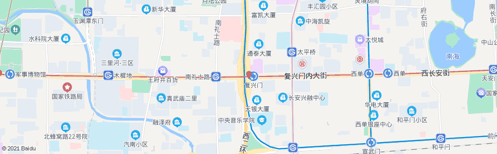 北京地铁复兴门站_公交站地图_北京公交_妙搜公交查询2024