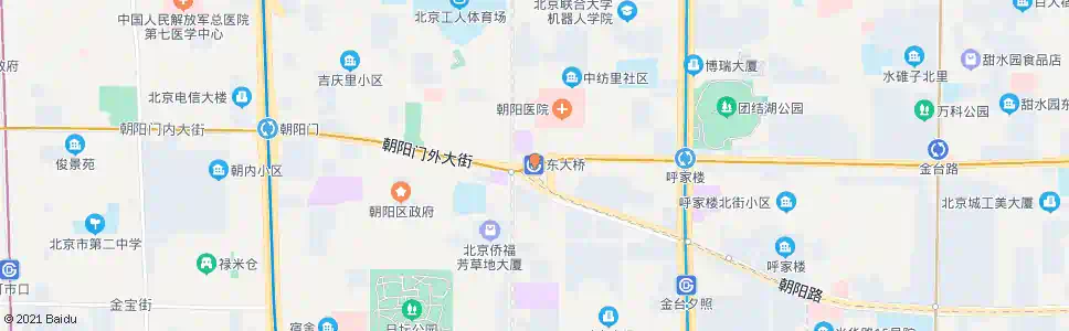 北京东大桥路口东_公交站地图_北京公交_妙搜公交查询2024