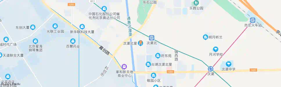 北京次渠北里北口_公交站地图_北京公交_妙搜公交查询2024