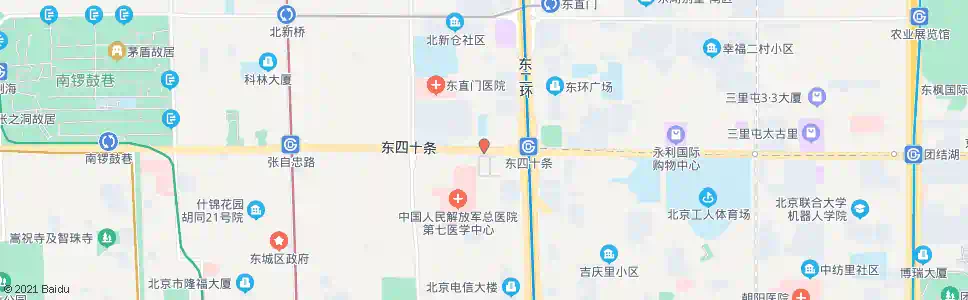 北京东四十条桥西_公交站地图_北京公交_妙搜公交查询2024