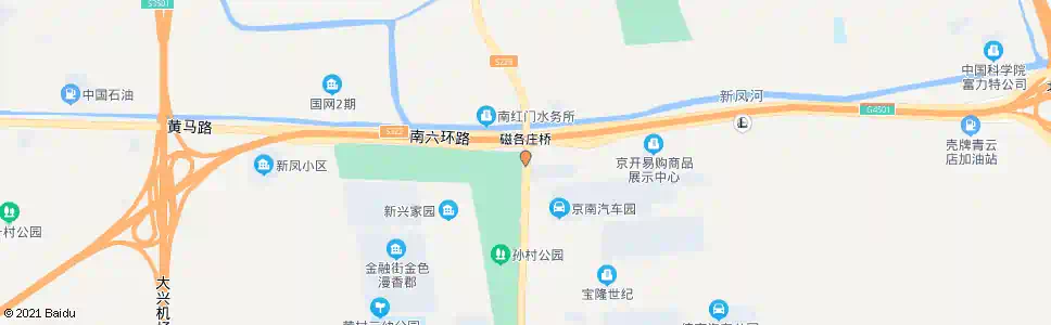 北京磁各庄桥南_公交站地图_北京公交_妙搜公交查询2024