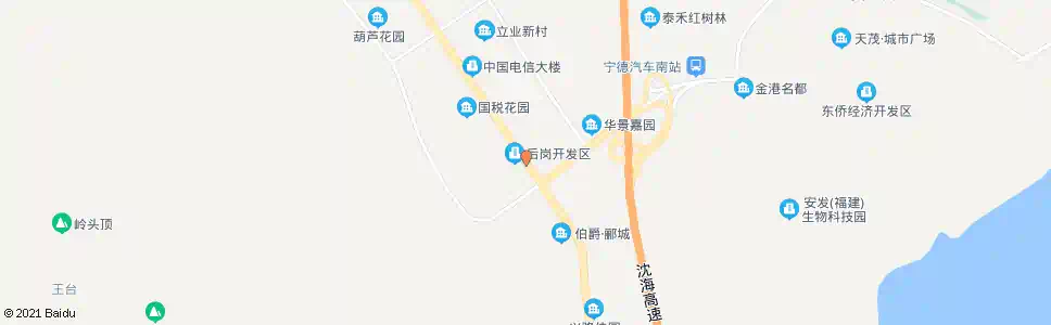 宁德后岗开发区_公交站地图_宁德公交_妙搜公交查询2024