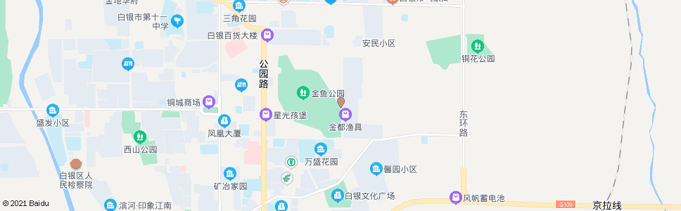 白银金鱼公司东门_公交站地图_白银公交_妙搜公交查询2024