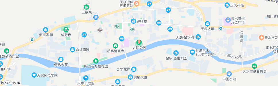 天水人民公园_公交站地图_天水公交_妙搜公交查询2024