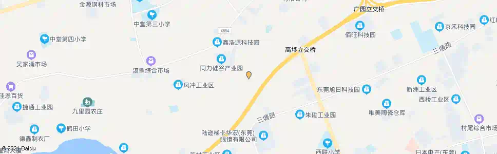 东莞保安围九村(八村路口)_公交站地图_东莞公交_妙搜公交查询2024