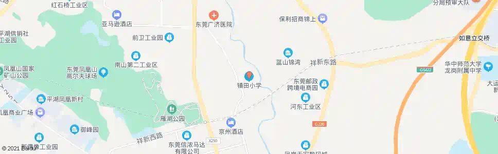 东莞镇田小学_公交站地图_东莞公交_妙搜公交查询2024