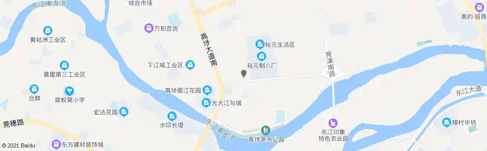 东莞下江城综合市场_公交站地图_东莞公交_妙搜公交查询2024