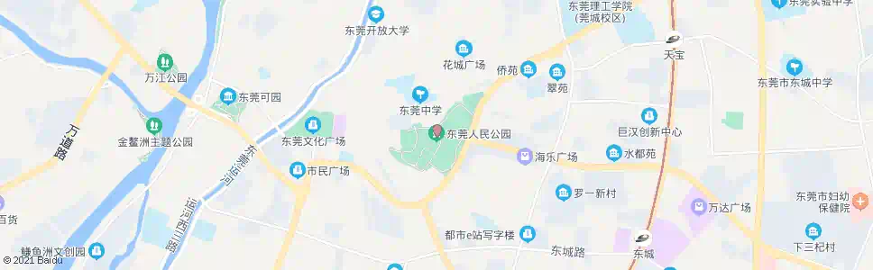 东莞人民公园_公交站地图_东莞公交_妙搜公交查询2024