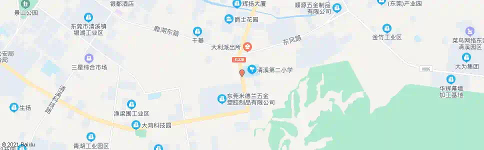 东莞清溪第二小学_公交站地图_东莞公交_妙搜公交查询2024