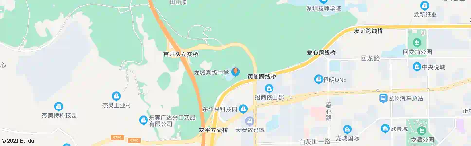 东莞龙城高级中学_公交站地图_东莞公交_妙搜公交查询2024