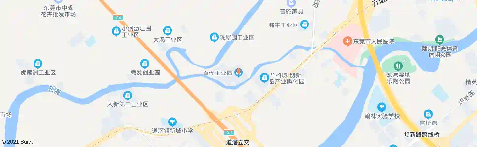 东莞百代工业园_公交站地图_东莞公交_妙搜公交查询2024