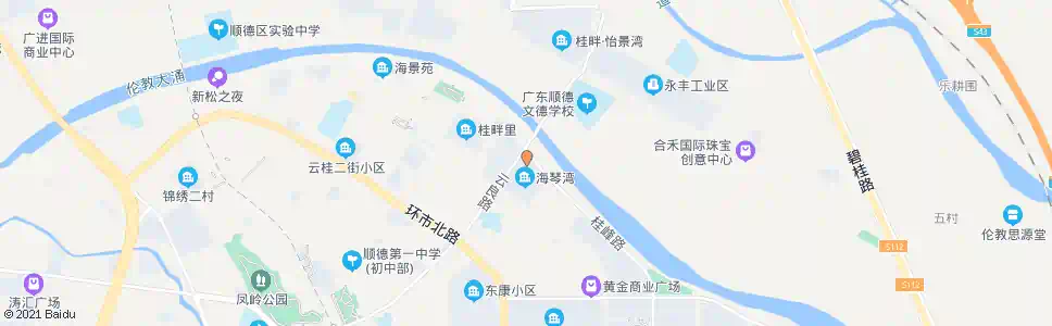 佛山海琴湾北门_公交站地图_佛山公交_妙搜公交查询2024