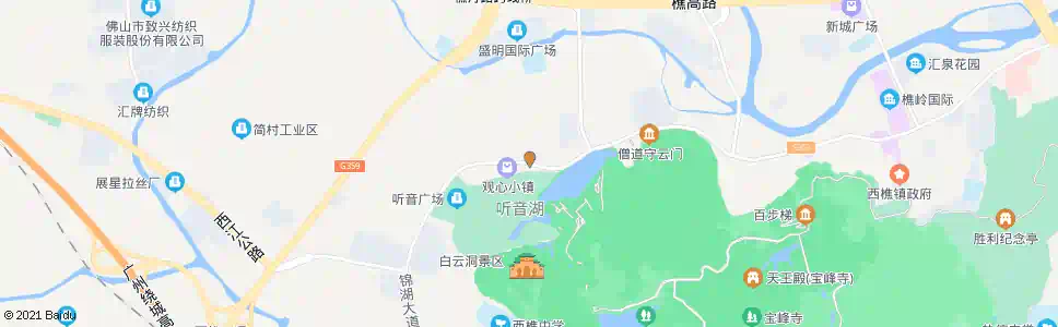 佛山听音湖_公交站地图_佛山公交_妙搜公交查询2024