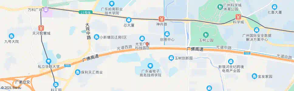 广州光谱西路中_公交站地图_广州公交_妙搜公交查询2024