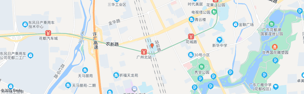 广州三桥北_公交站地图_广州公交_妙搜公交查询2024