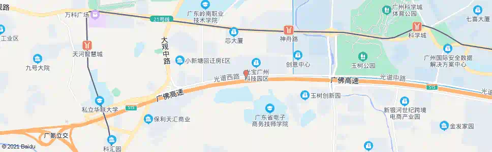 广州光谱西路(省食品药品学校)_公交站地图_广州公交_妙搜公交查询2024