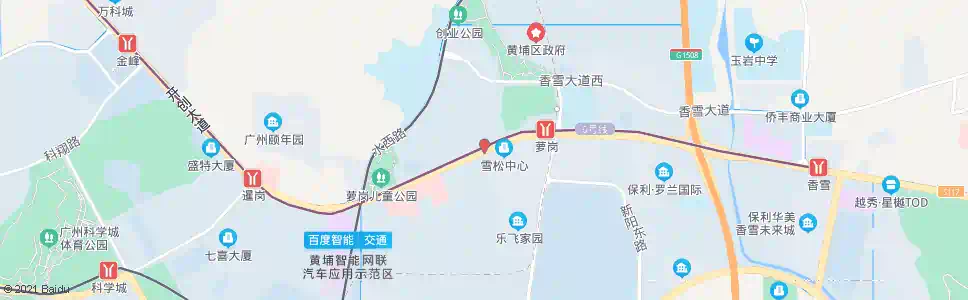 广州开创大道(香雪山南)_公交站地图_广州公交_妙搜公交查询2024