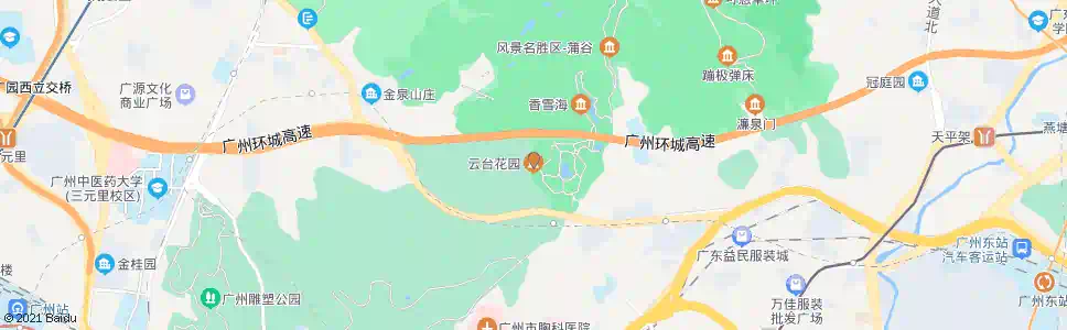 广州云台花园_公交站地图_广州公交_妙搜公交查询2024