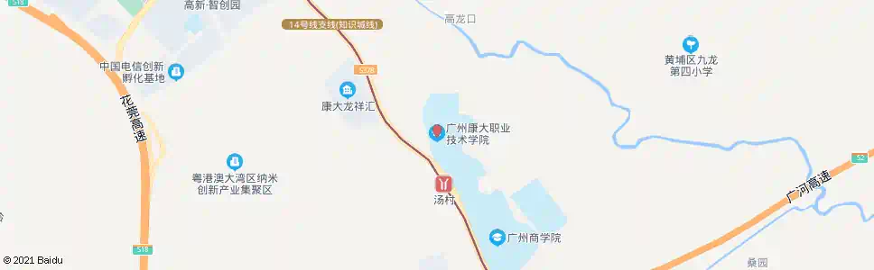 广州华师康大学院_公交站地图_广州公交_妙搜公交查询2024