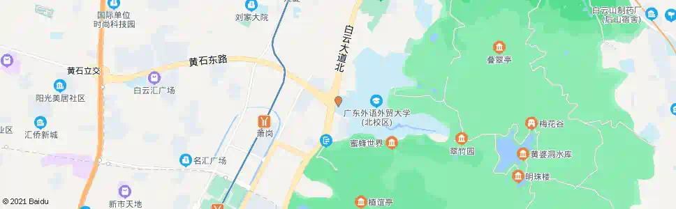 广州外语学院(白云山西门)_公交站地图_广州公交_妙搜公交查询2024