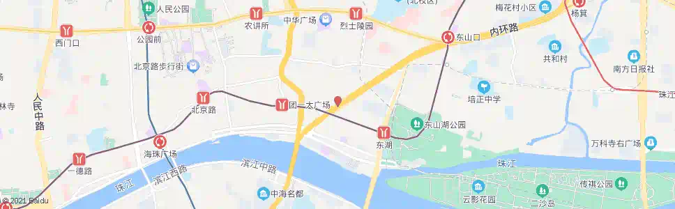 广州东华南路总站(江湾桥脚)_公交站地图_广州公交_妙搜公交查询2024