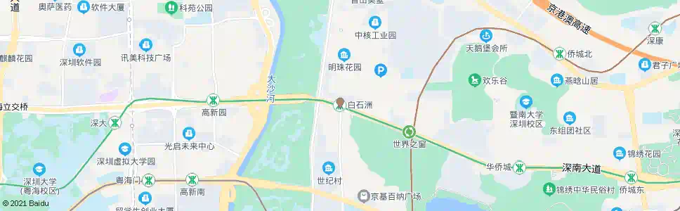 深圳白石洲1_公交站地图_深圳公交_妙搜公交查询2024