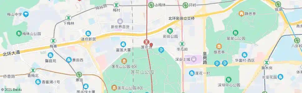 深圳彩田村1_公交站地图_深圳公交_妙搜公交查询2024