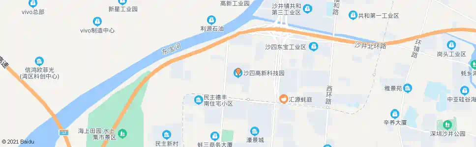 深圳沙四科技园_公交站地图_深圳公交_妙搜公交查询2024