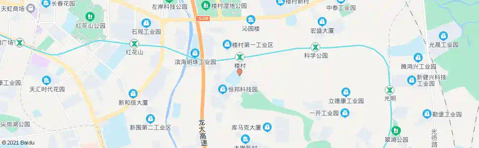 深圳飞黄达科技园_公交站地图_深圳公交_妙搜公交查询2024