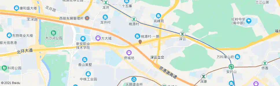 深圳北环桃源天桥_公交站地图_深圳公交_妙搜公交查询2024