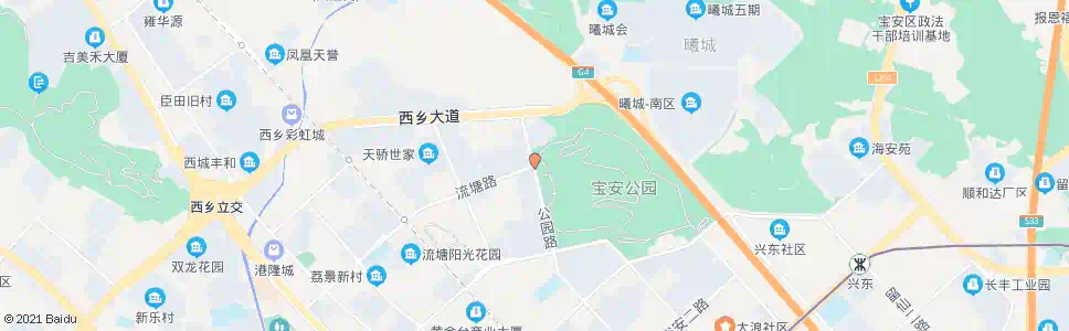 深圳宝安公园西门_公交站地图_深圳公交_妙搜公交查询2024