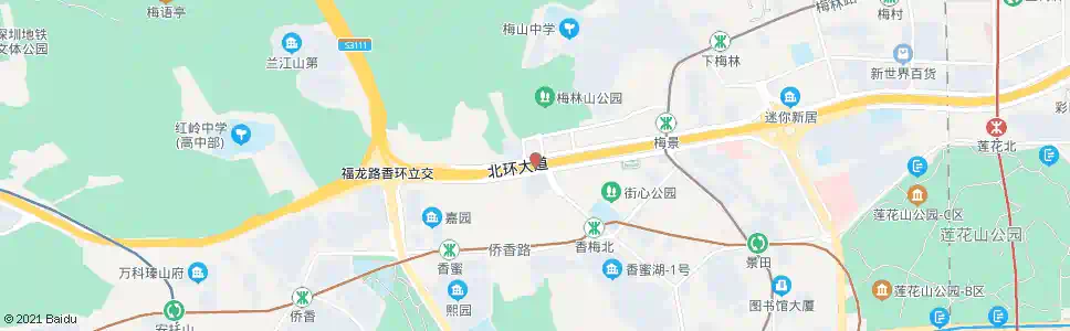 深圳北环香梅北天桥_公交站地图_深圳公交_妙搜公交查询2024