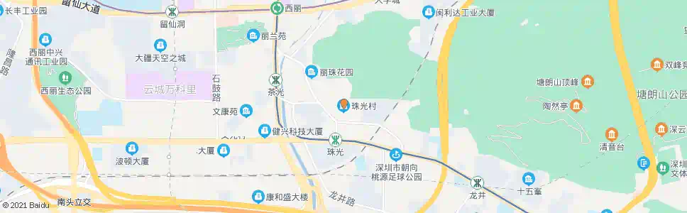 深圳珠光村2_公交站地图_深圳公交_妙搜公交查询2024