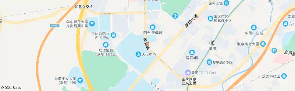 深圳大运中心体育馆_公交站地图_深圳公交_妙搜公交查询2024