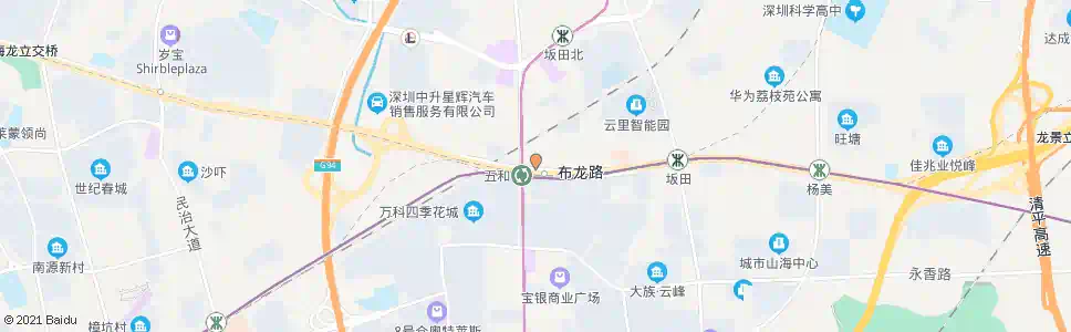 深圳坂田民营市场_公交站地图_深圳公交_妙搜公交查询2024