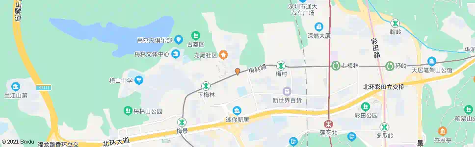 深圳梅林二村_公交站地图_深圳公交_妙搜公交查询2024