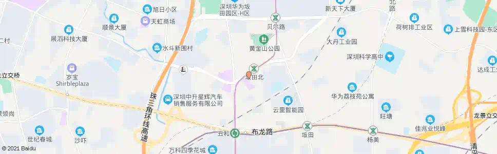 深圳坂田市场_公交站地图_深圳公交_妙搜公交查询2024