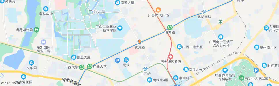 南宁明秀秀灵路口_公交站地图_南宁公交_妙搜公交查询2024