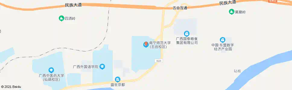 南宁广西师范学院五合校区_公交站地图_南宁公交_妙搜公交查询2024