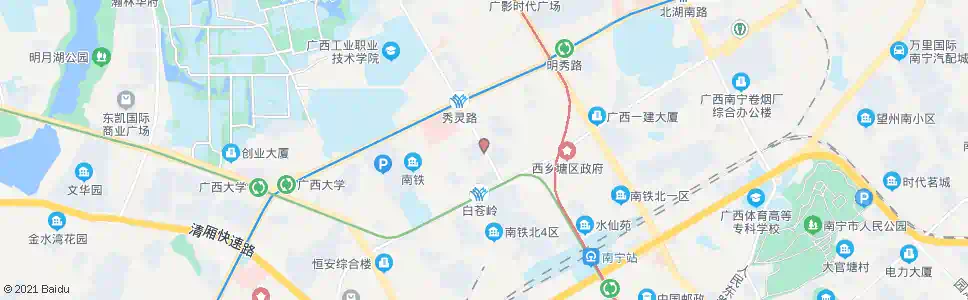 南宁秀灵路南_公交站地图_南宁公交_妙搜公交查询2024