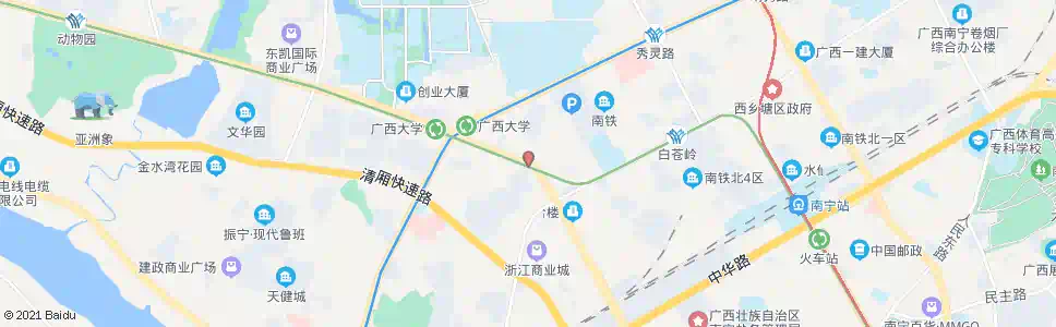 南宁北大大学路口_公交站地图_南宁公交_妙搜公交查询2024