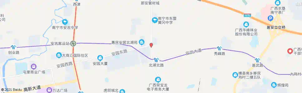 南宁北湖安园路口_公交站地图_南宁公交_妙搜公交查询2024